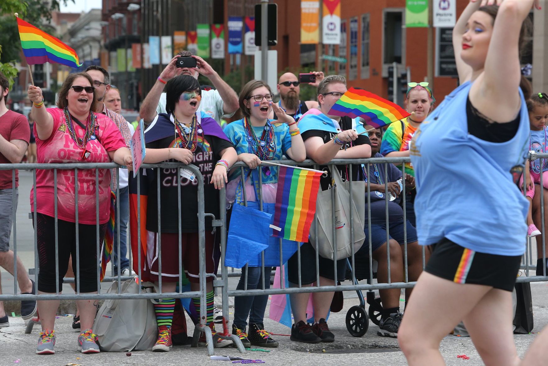 Thousands Watch the Pride Parade downtown